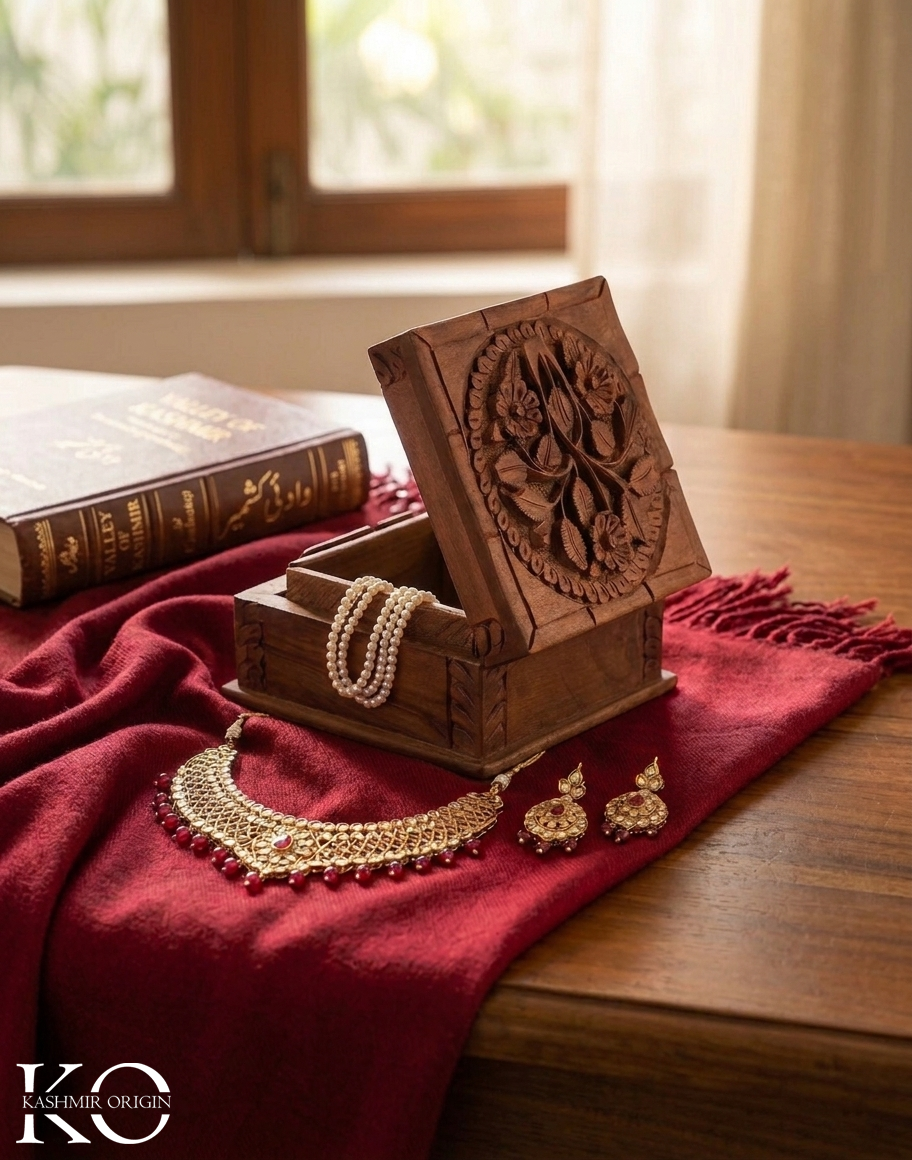 Handcrafted Walnut Wood Storage Box with Hinged Lid | Jewellery Box