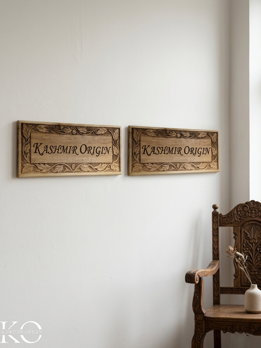 Customized Name Plate for Home Entrance | Walnut Wood Personalized Name Plate | For Home/flat/villa/bungalow/office