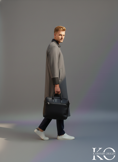 Grey & Black Kashmiri Pheran | Men's Phiran | Woolen Pherans