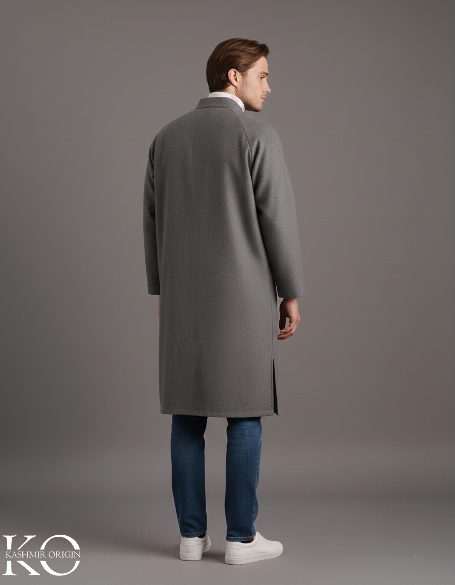 Lead Grey Pheran for Men | Men's Long Coats | Gents Winter Phiran