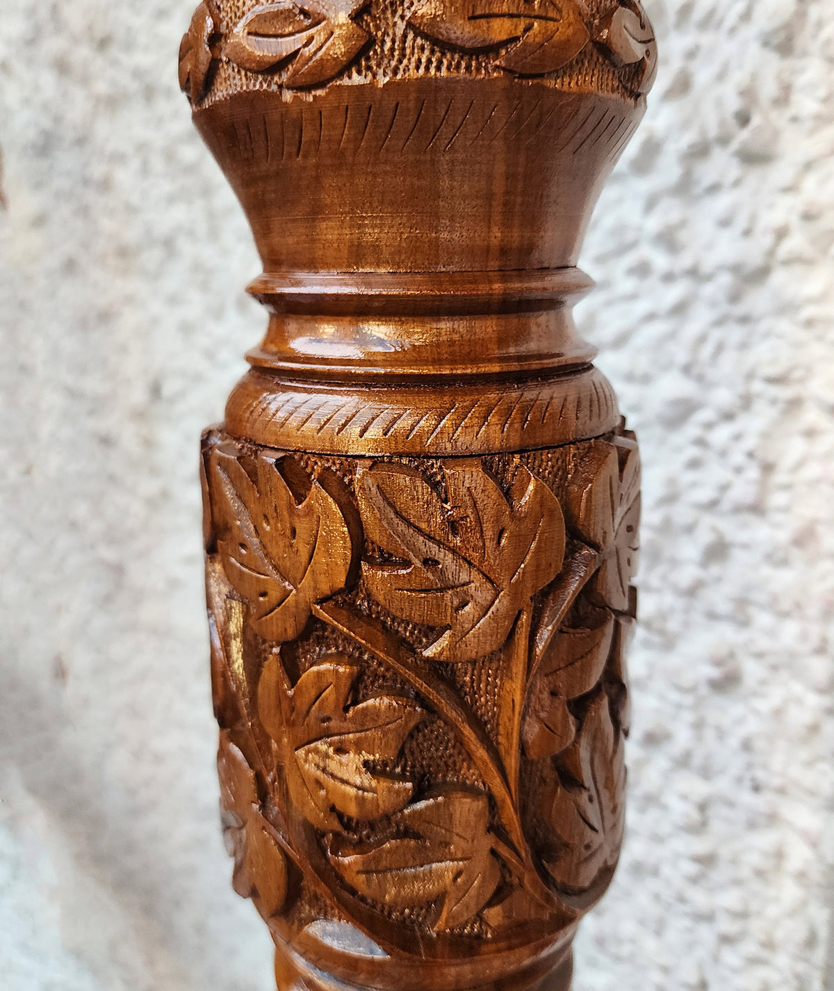 Kashmiri Handcrafted Walnut Wood  Floor Lamp Stand 5ft Height  for Living Room Corner, Home, Hotel, Office