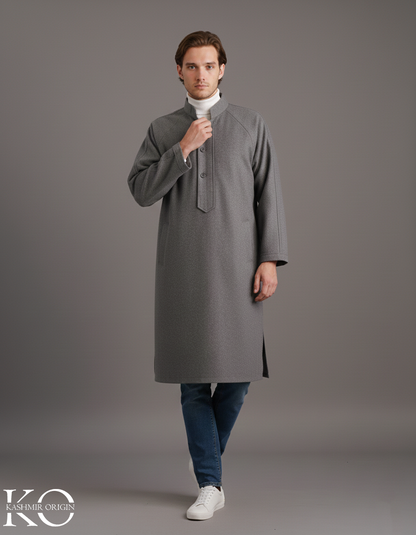 Lead Grey Pheran for Men | Men's Long Coats | Gents Winter Phiran