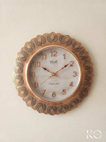 Paisley Copper Wall Clock | Handmade Kashmiri Clock Frame