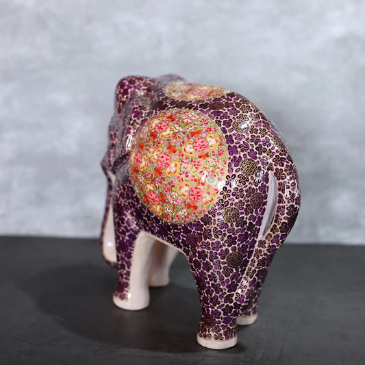 Paper Mache Elephant Purple<br> Set of 2