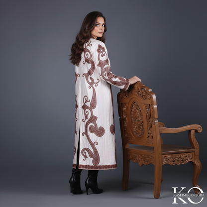 Paisley Design Aari Embroidered Kashmiri Silk Jacket