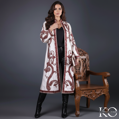 Paisley Design Aari Embroidered Kashmiri Silk Jacket