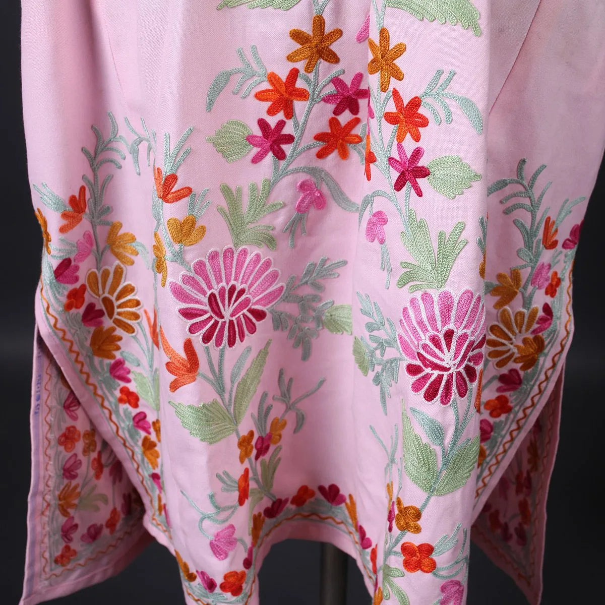 Pink Base Aari Embroidered Kurti