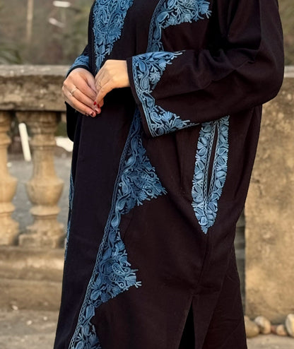 Priemum Black & Blue Embroidered Phiran