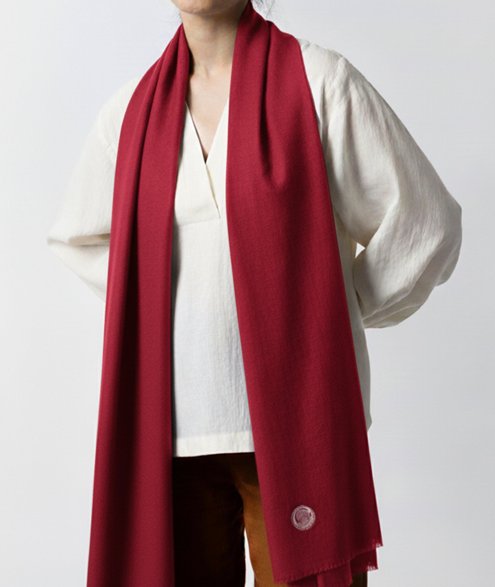 GI CERTIFIED BERRY MAROON SOLID PASHMINA STOLE