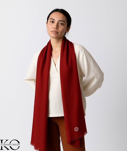 GI CERTIFIED BERRY MAROON SOLID PASHMINA STOLE