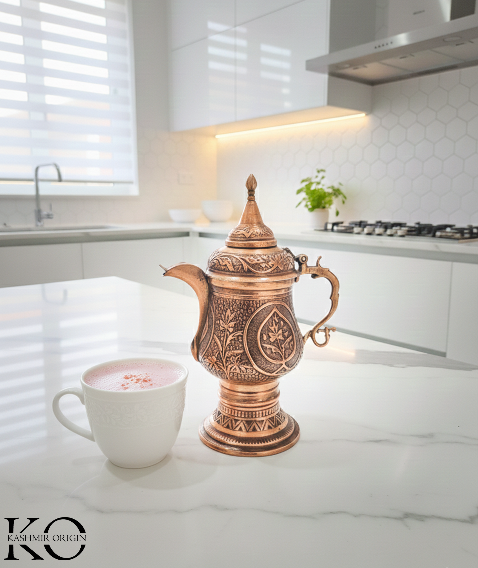 Hand Made Small Copper Samavar Tomb Design 4-6 cups