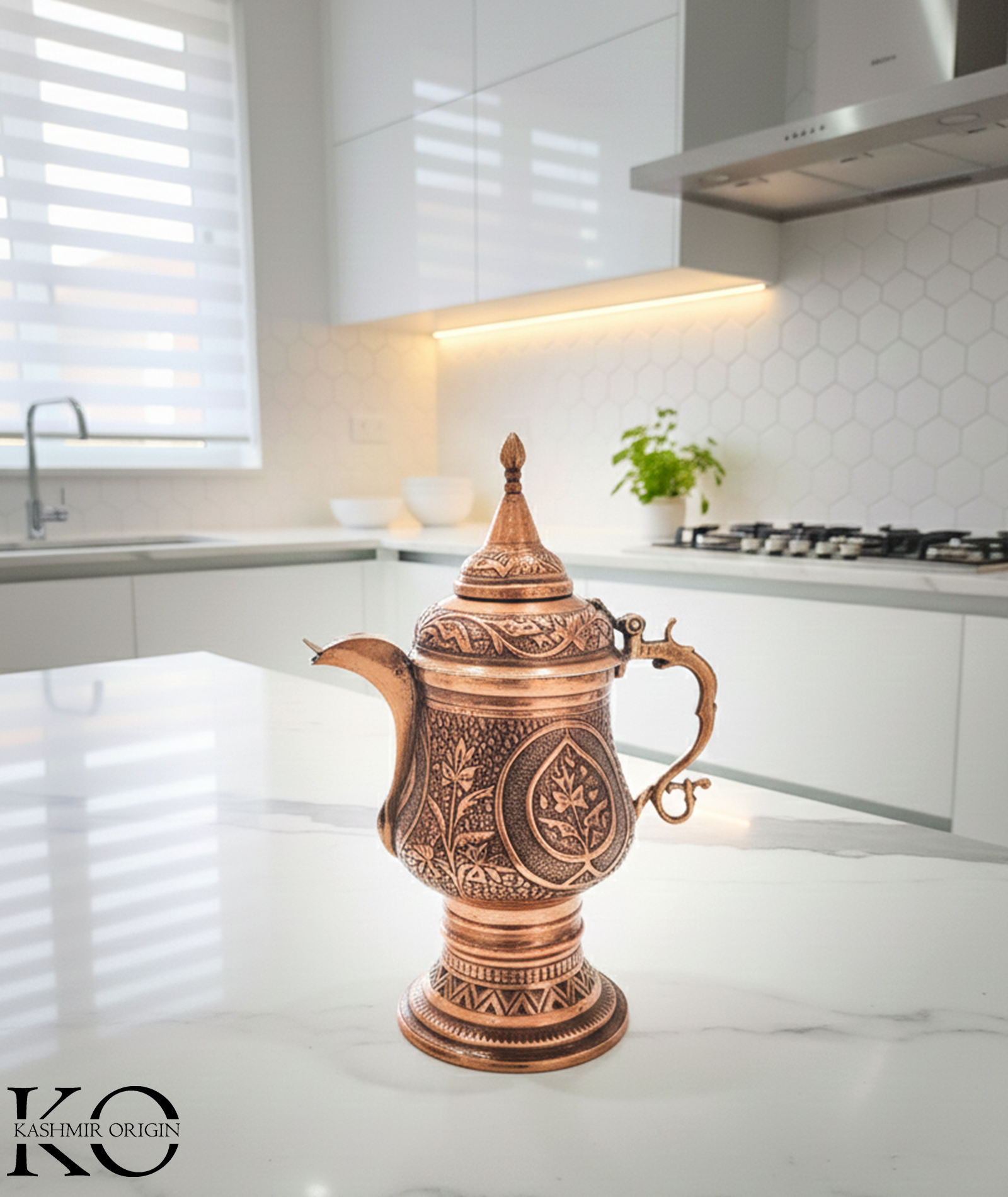 Hand Made Small Copper Samavar Tomb Design 4-6 cups