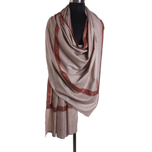 Khudrang sozni Embroidered Hashidaar Pashmina Shawl