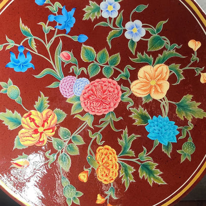 Maroon Floral Design Wallplate 14X14
