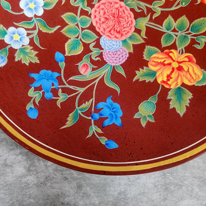 Maroon Floral Design Wallplate 14X14