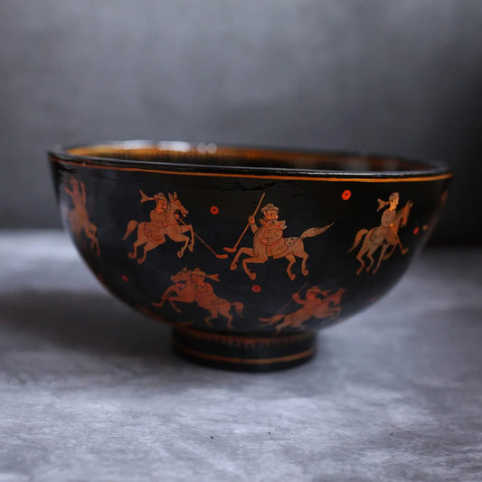 Mughal Art handmade Paper Mache Fruit Bowl 10 x 10 INCHES | Kashmiri hand painted | Kashmir Art