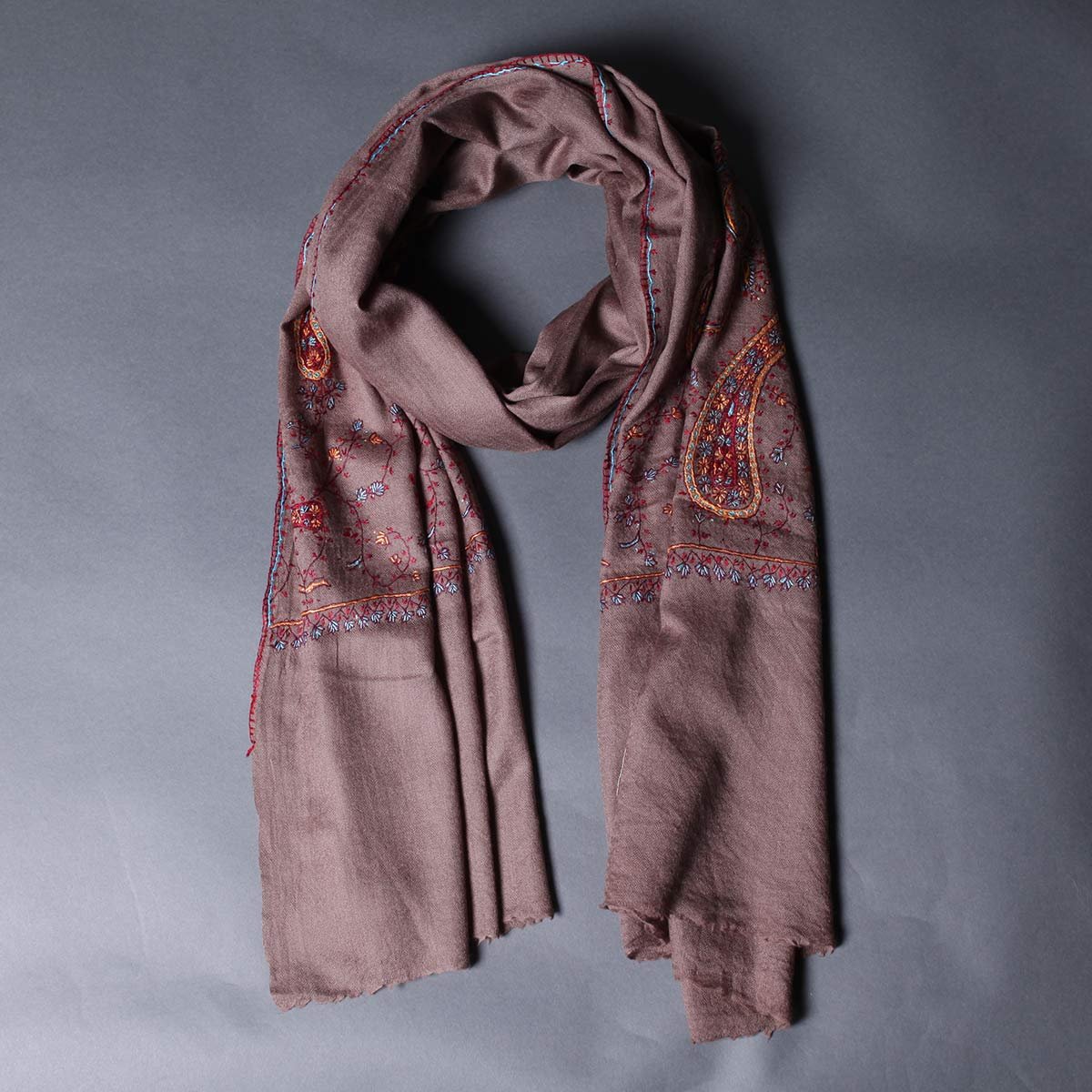 Khudrang Paisley Design Sozni Embroidered Stole
