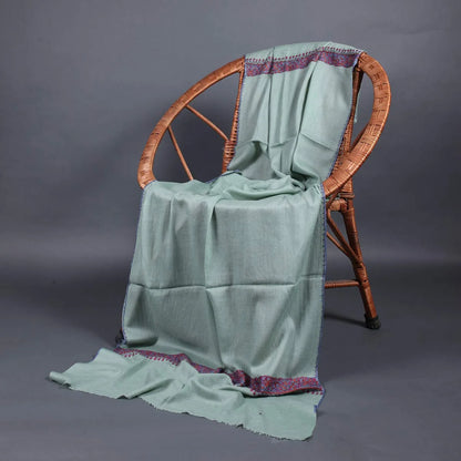 Pistachio Base Sozni Embroidered Stole