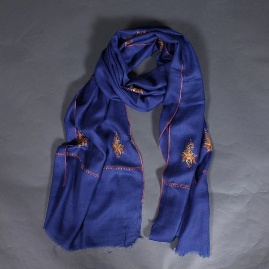 Bootidaar Sozni Blue Base Pashmina Stole