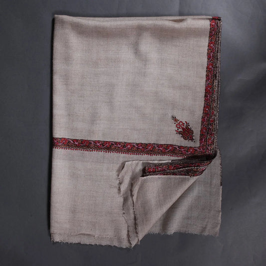 Hashidaar Khudrand Base Sozni Embroidered Pashmina Stole