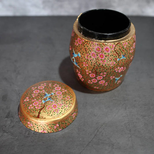 Paper Mache Candy Jar Tree of<br> life Design 6 inches