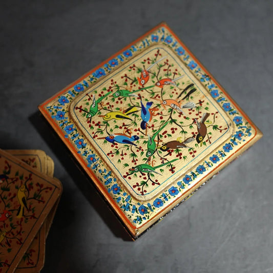 Paper Mache Coaster Set Tree<br> of life Design