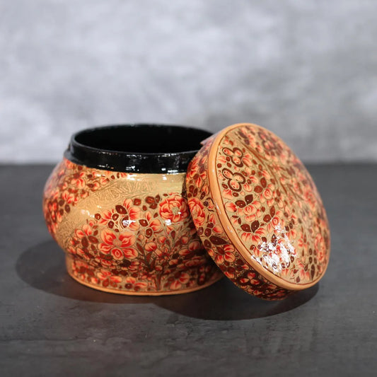 Paper Mache Candy Jar Peach<br> Colour 5 inches