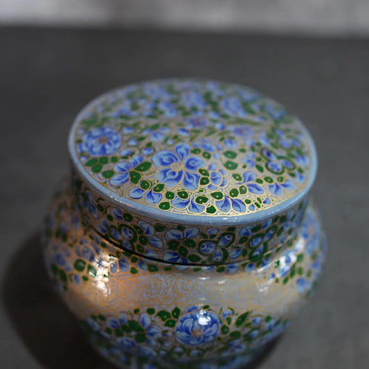 Paper Mache Candy Jar Blue<br> Colour