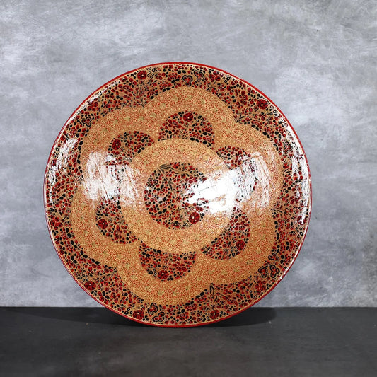 Paper Mache Wall Plate Red 16<br> inches
