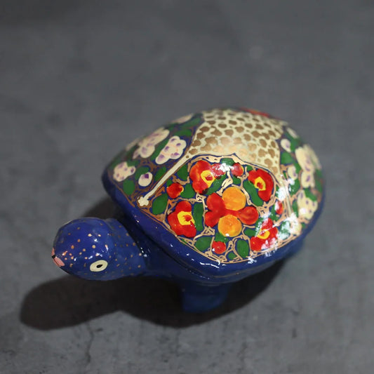 Paper Mache Tourtise Shaped<br> Pin Box Set of 3 3inches