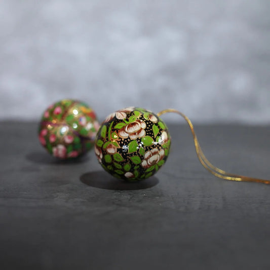 Hanging Paper Mache Balls Set<br> of 2