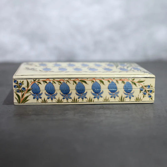 Paper Mache Flat box White Set<br> Of 2