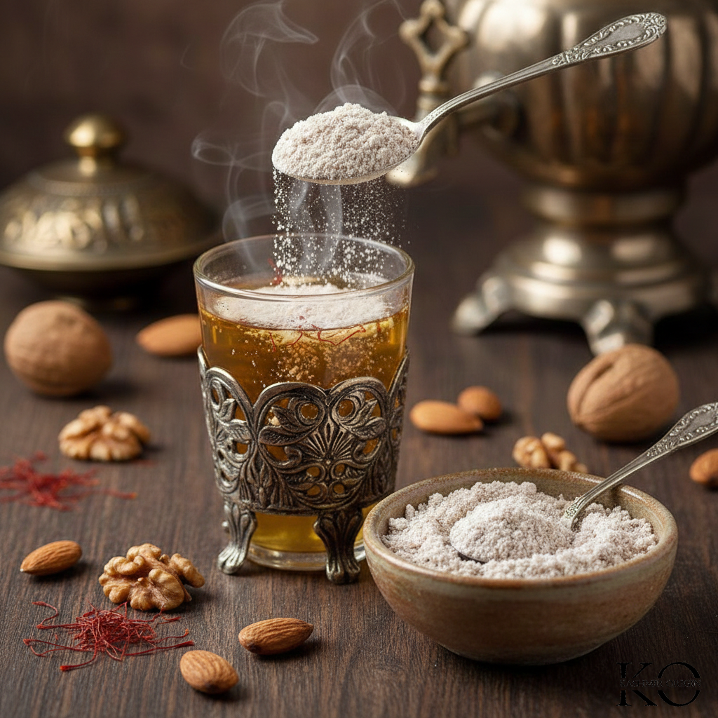 Kashmiri Saffron Dry Fruit Fusion | Zafrani Meva Mix | Dried Fruits and Nuts Powder | Spices and Herbs | Nutritious Superfood By Kashmir Origin | Use With MIlk | Kehwa 200 gms