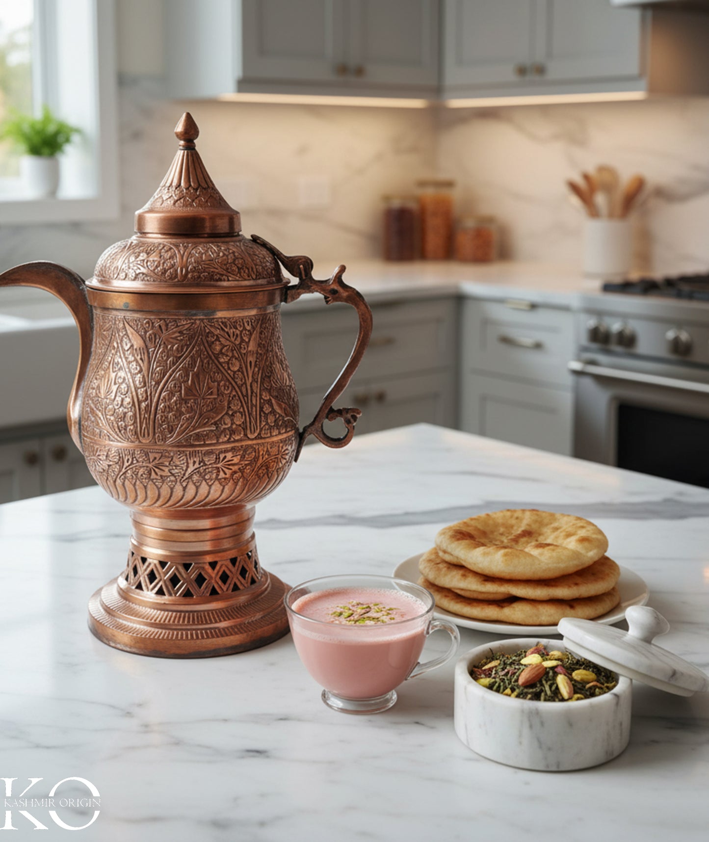 Hand Made Small Copper Samavar Tomb Design 4-6 cups