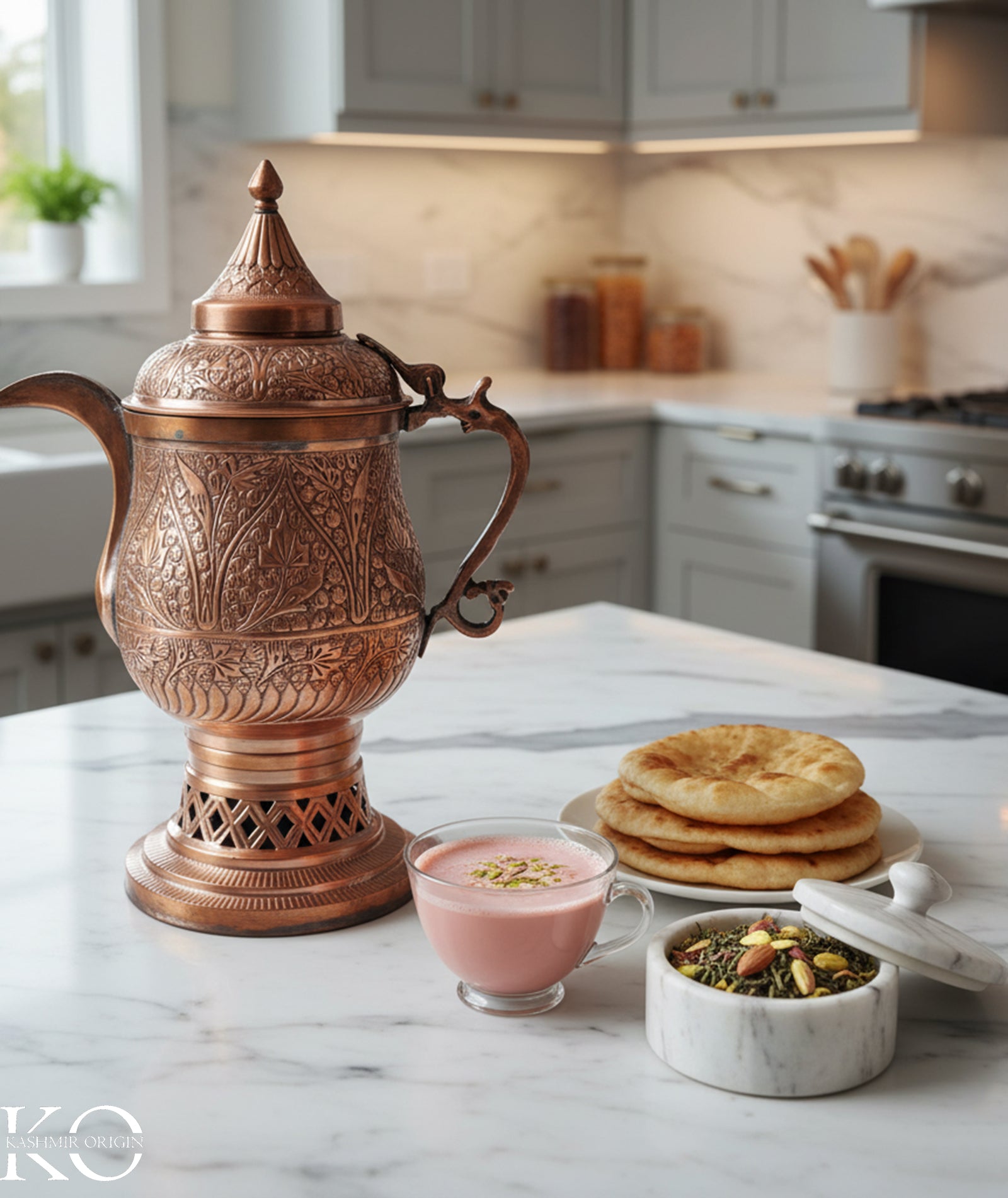 Hand Made Small Copper Samavar Tomb Design 4-6 cups