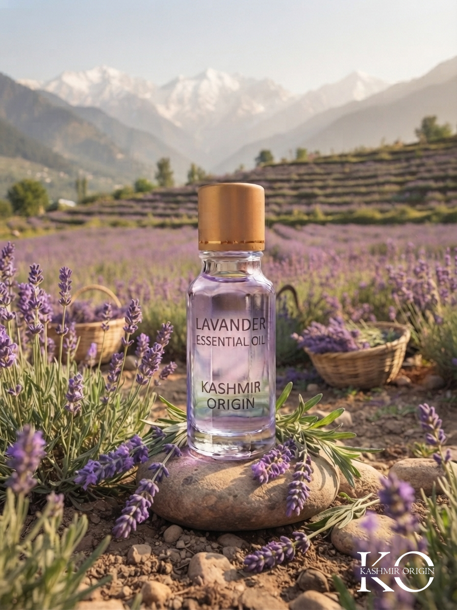 Kashmir Origin's Lavender Essential Oil | Nature's Ultimate Calming Elixir.