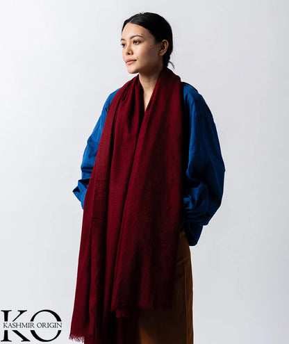 GI CERTIFIED BERRY MAROON SOLID PASHMINA STOLE