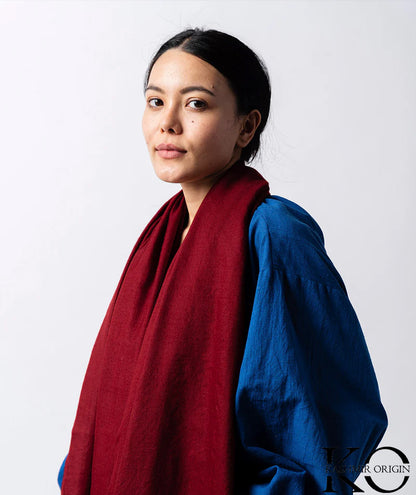 GI CERTIFIED BERRY MAROON SOLID PASHMINA STOLE
