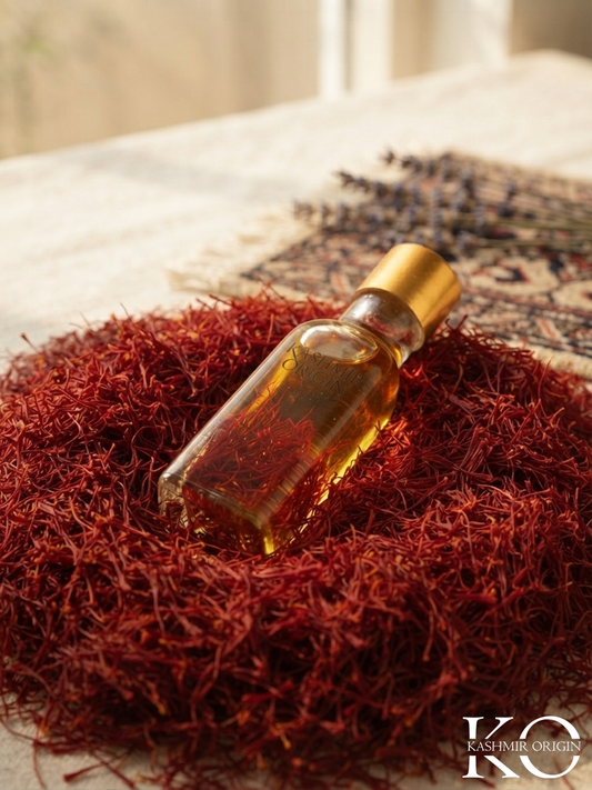 Kashmir Origin's Pure Kashmiri Saffron Oil | Liquid Gold for Radiant Skin and Ultimate Vitality