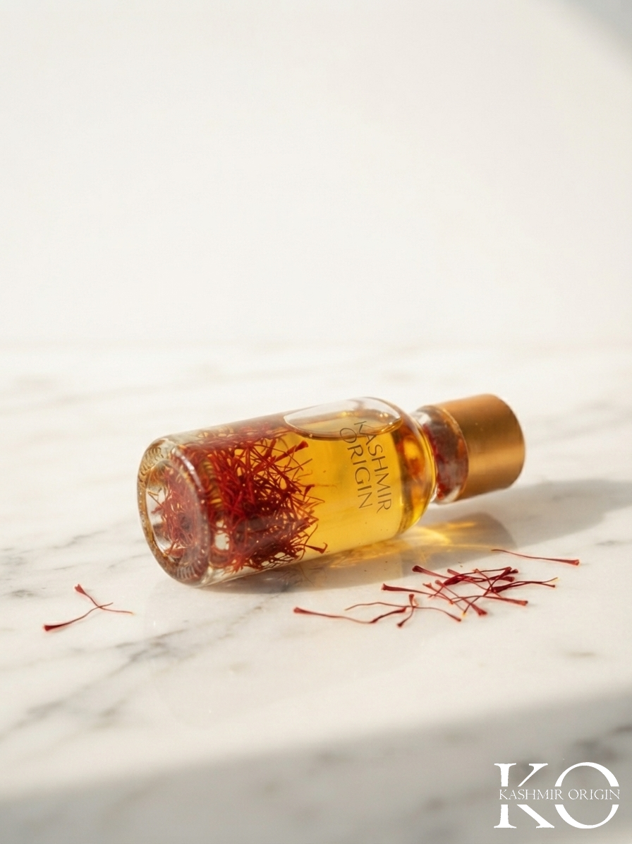 Kashmir Origin's Pure Kashmiri Saffron Oil | Liquid Gold for Radiant Skin and Ultimate Vitality