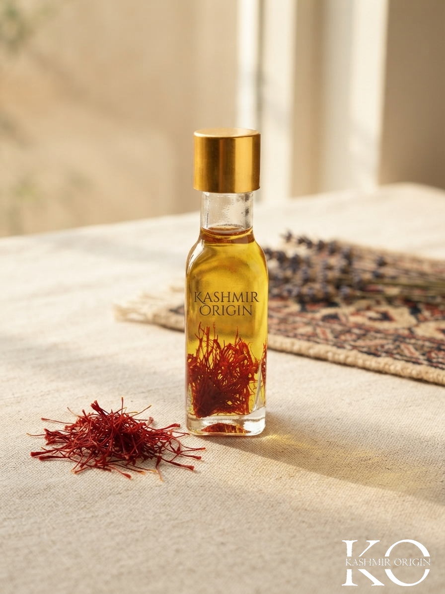 Kashmir Origin's Pure Kashmiri Saffron Oil | Liquid Gold for Radiant Skin and Ultimate Vitality