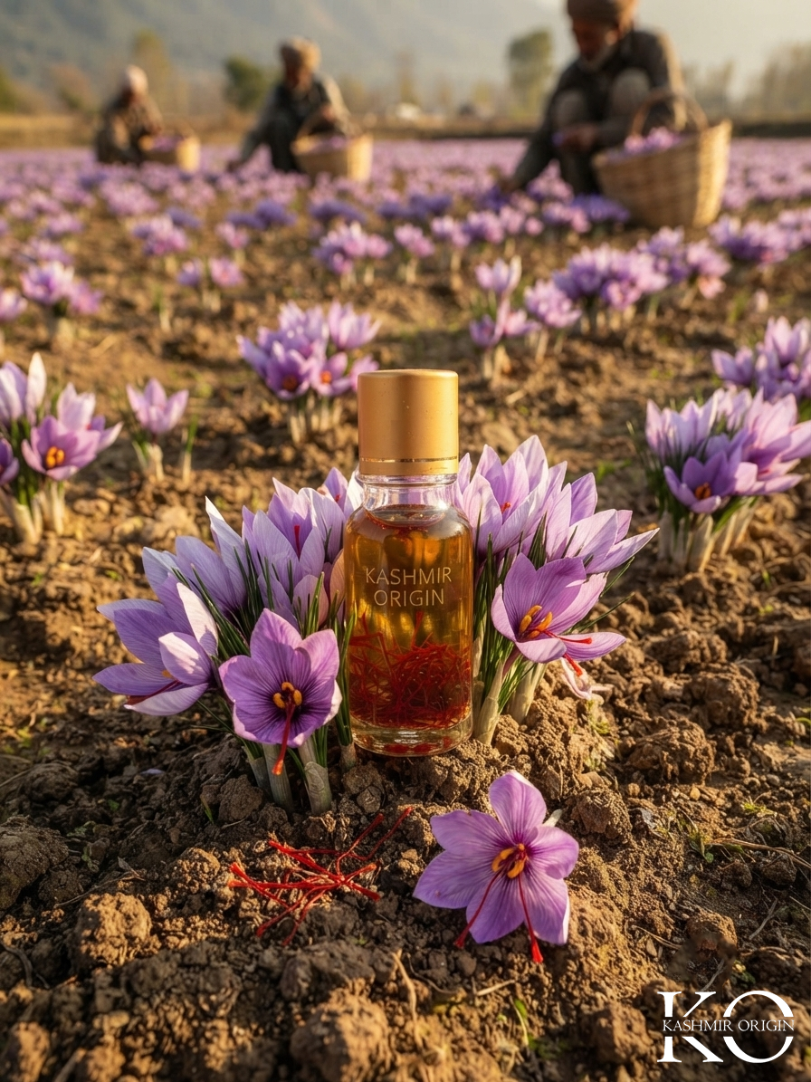 Kashmir Origin's Pure Kashmiri Saffron Oil | Liquid Gold for Radiant Skin and Ultimate Vitality