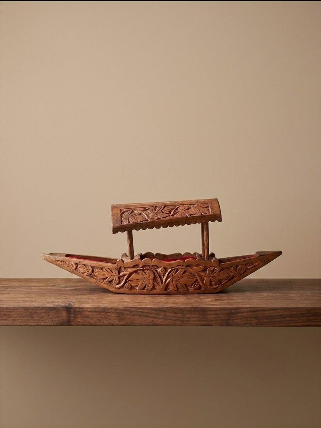 Kashmiri Walnut Wood Shikara | Handcrafted Decorative Kashmiri Boat Showpiece
