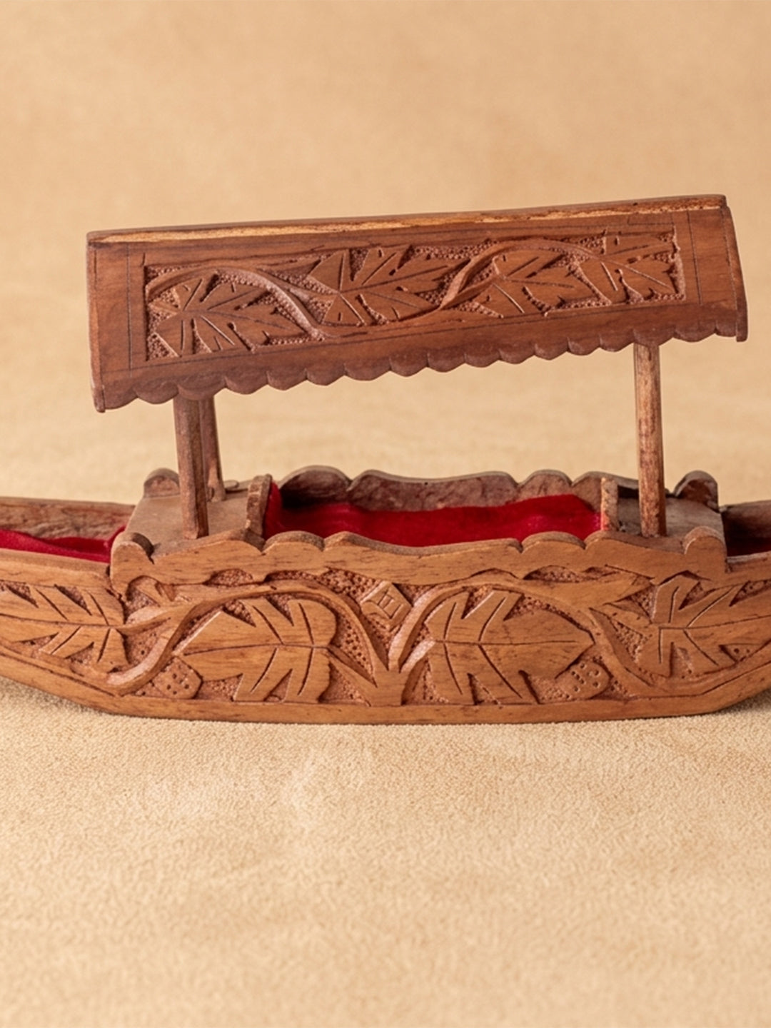 Kashmiri Walnut Wood Shikara | Handcrafted Decorative Kashmiri Boat Showpiece