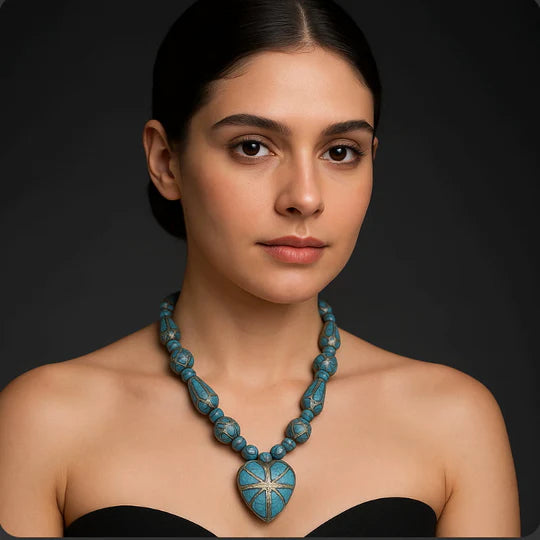 Turquoise Ring Chain Necklace