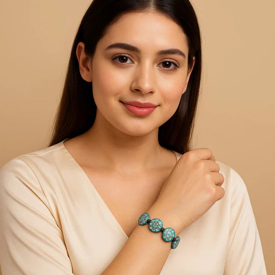 Circular Handmade Turquoise Bracelet