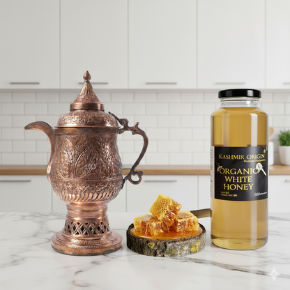 Organic Kashmiri White Honey | 100% Pure and Natural |Unprocessed and Unpasteurized Honey| No Sugar Adulteration |500gms