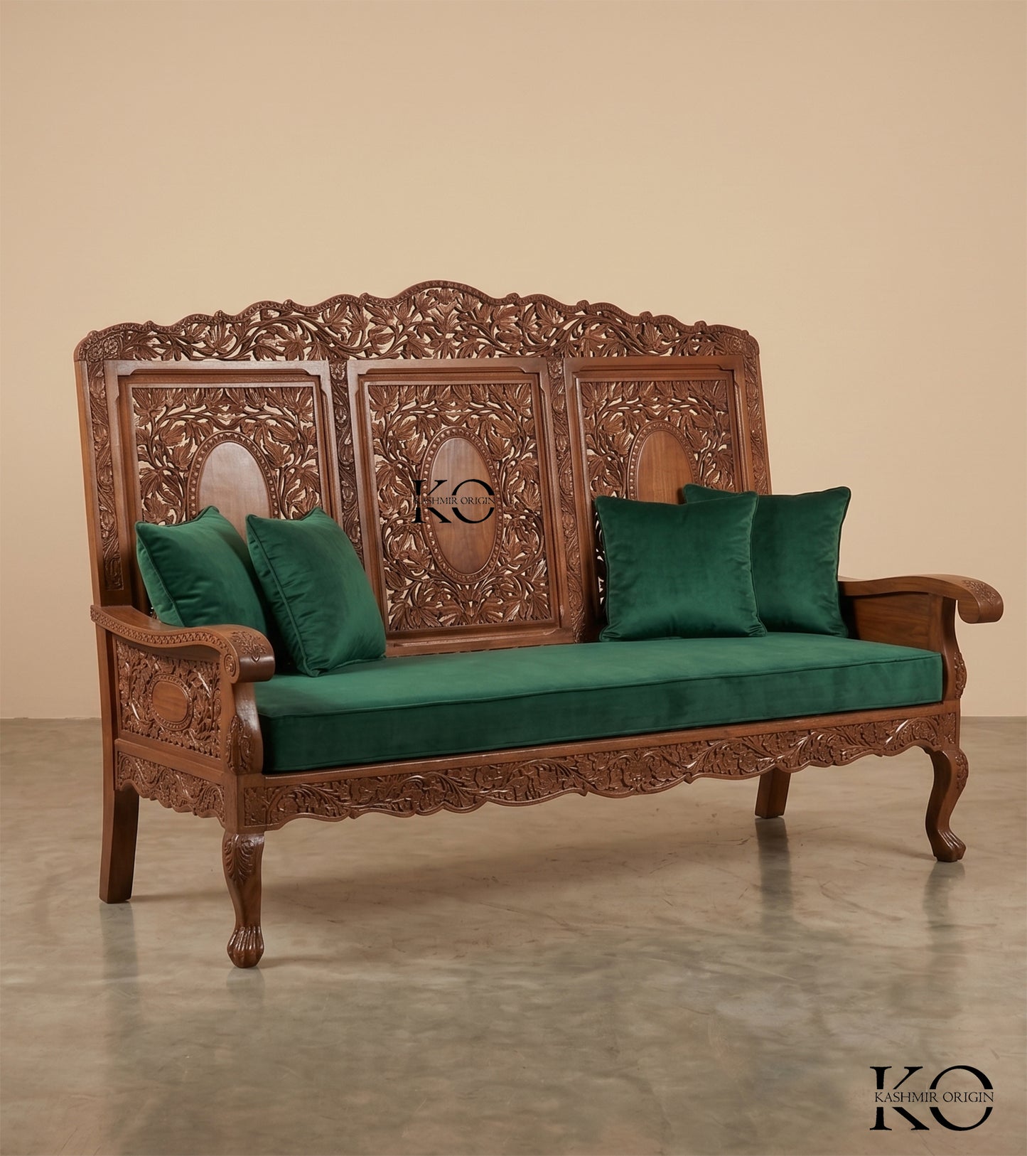 Kashmiri Hand Carved Walnut Wood Sofa Set 5 Seater | Made By Master Artisans | Price Starts From 1 lakhs