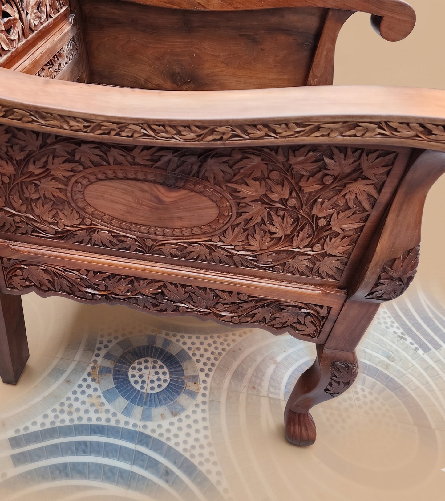 Kashmiri Hand Carved Walnut Wood Sofa Set 5 Seater | Made By Master Artisans | Price Starts From 1 lakhs