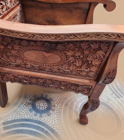 Kashmiri Hand Carved Walnut Wood Sofa Set 5 Seater | Made By Master Artisans | Price Starts From 1 lakhs